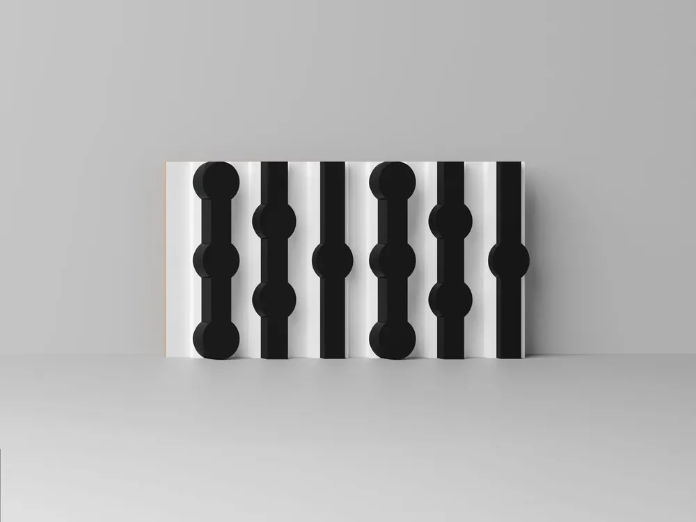 Biały panel dekoracyjny mini z czarnymi klockami 3D MILO Clickform – Murso