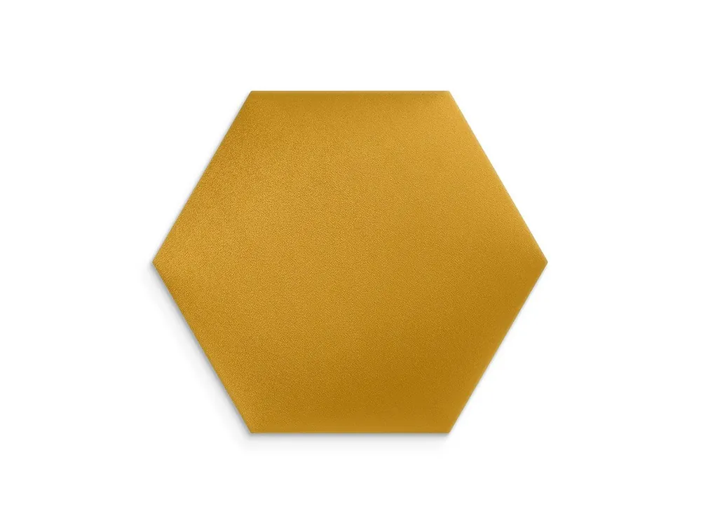 Żółty panel tapicerowany 30x26 Welur heksagon