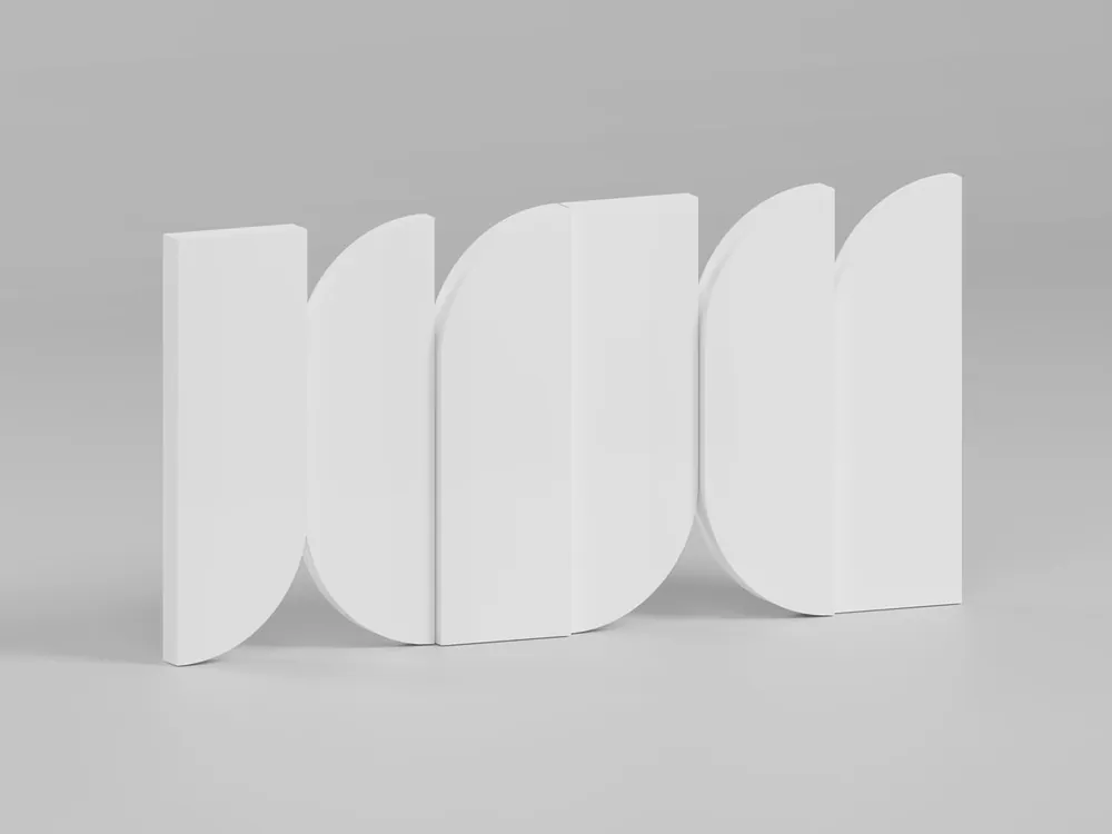 Klocki 3D ARCO na panel bazowy mini Clickform - Biały RAL 9003 - Murso