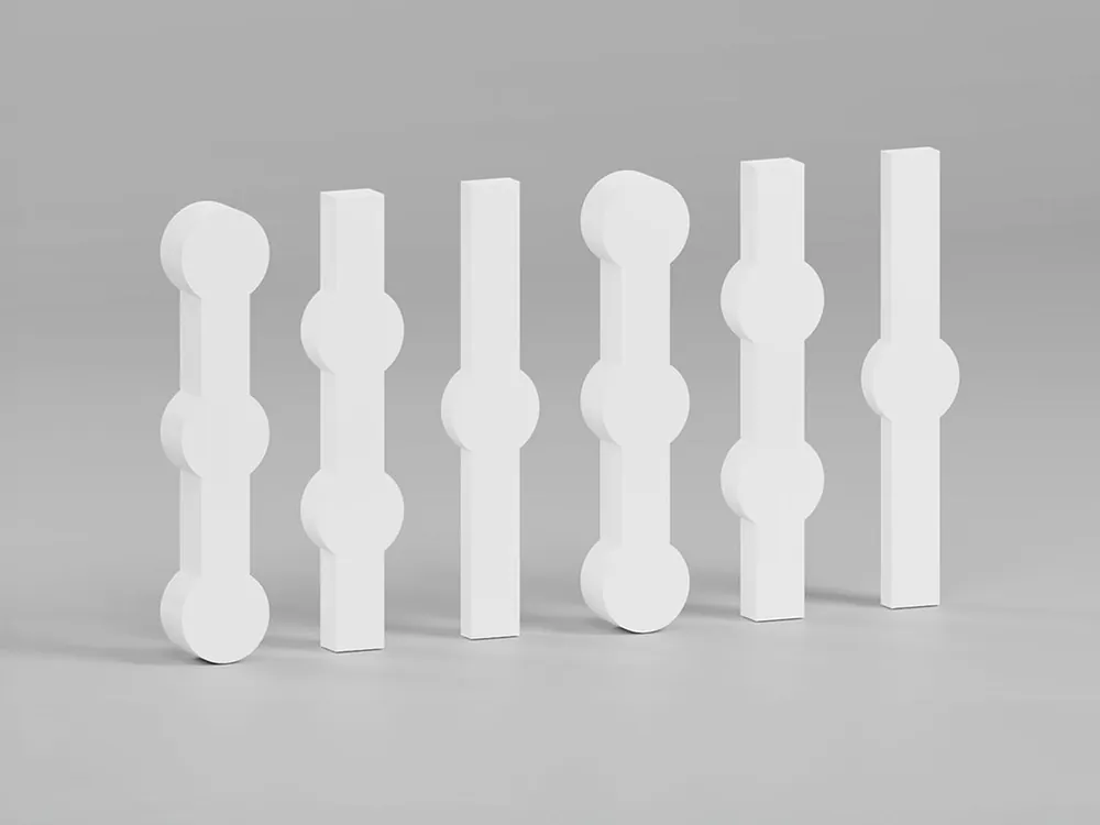 Klocki 3D MILO na panel bazowy Clickform - Biały RAL 9003 - Murso